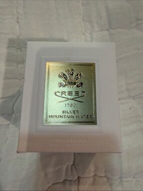 Creed White Candle with Gold Plaque